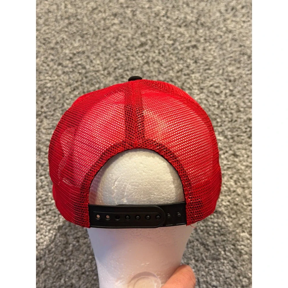 Costco Wholesale‎ Hat Mens OSFM Black Red Trucker Snapback Mesh Patch Cap